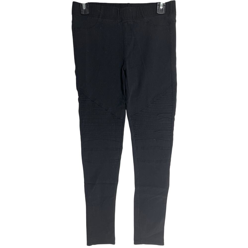 Roma Concept Pull On Pants Women Size M Black Skinny Mid Rise Stretch Office